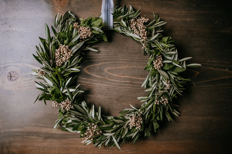 Olive Branch and Mint Wreath Tutorial