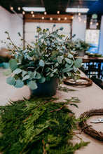 Load image into Gallery viewer, Holiday Wreath and Wine Tasting Workshop at Gray&#39;s Mercantile
