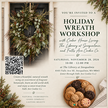Load image into Gallery viewer, Holiday Wreath Workshop at The Library at Snoqualmie

